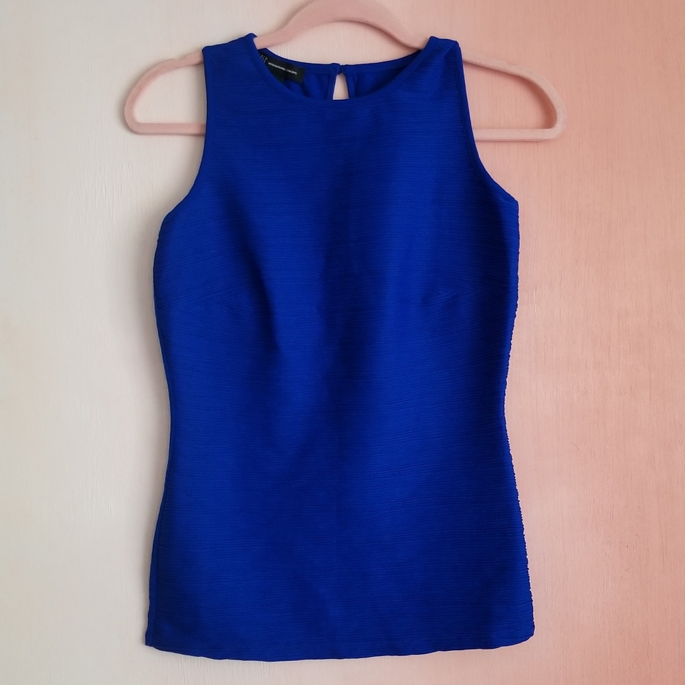 (NWOT) INC Blue Ribbed Top